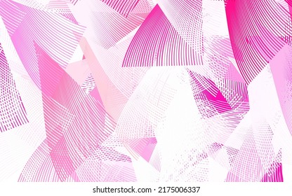 Light Pink vector template with crystals, triangles. Illustration with set of colorful triangles. Simple design for your web site.