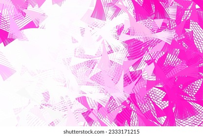 Plantilla de vector rosa claro con cristales, triángulos. Triángulos sobre fondo abstracto con gradiente colorido. Mejor diseño inteligente para su negocio.