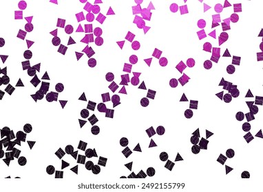 Light Pink vector template with crystals, circles, squares. Illustration with colorful circles, triangles, rectangles. Pattern can be used for websites.