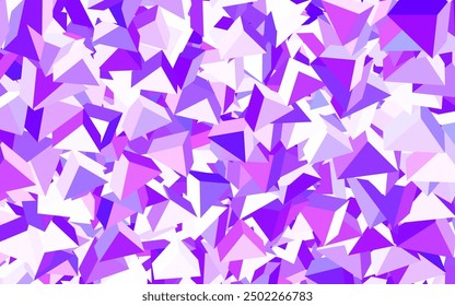 Light Pink vector template with crystals, triangles. Illustration with set of colorful triangles. Background for a cell phone.