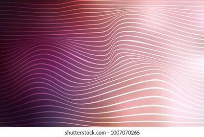 Light Pink vector template with curved lines. Creative illustration in halftone arched style with gradient. The template for background of cell phones.