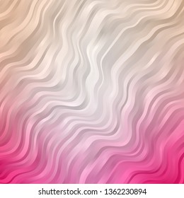 Light Pink vector template with curved lines. Colorful illustration with curved lines. Design for your business promotion.