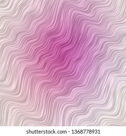 Light Pink vector template with curved lines. Abstract illustration with bandy gradient lines. Best design for your posters, banners.