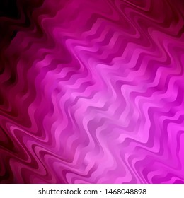 Light Pink vector template with curved lines. Bright illustration with gradient circular arcs. Template for your UI design.