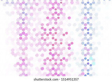Light Pink vector template with curved lines. A sample with colorful lines, shapes. A completely new design for your business.