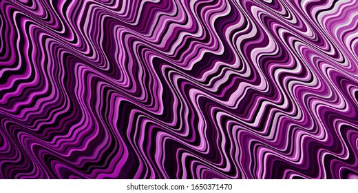 Light Pink vector template with curved lines. Bright illustration with gradient circular arcs. Best design for your ad, poster, banner.