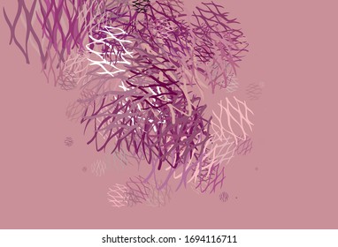 Hellrosa Vektorillustration mit geschwungenen Linien. Farbige Illustration im einfachen Stil mit Farbverlauf. Neue Komposition für Ihr Markenbuch.