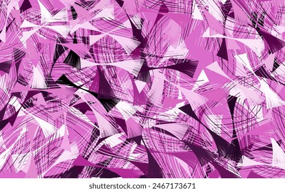 Light Pink vector template with curved lines.