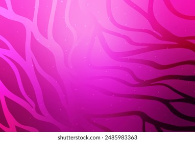 Plantilla de Vector rosa claro con líneas curvas. Una elegante ilustración brillante con líneas degradadas. Patrón elegante para un libro de marca.