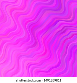 Light Pink vector template with curves. Illustration in halftone style with gradient curves. Design for your business promotion.