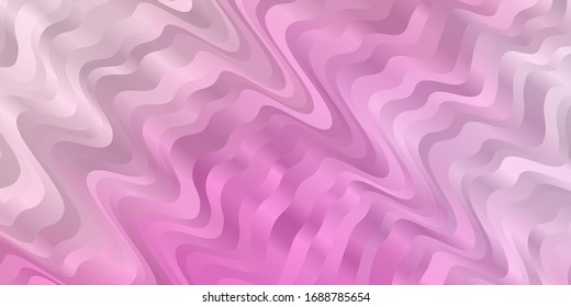 Light Pink vector template with curves. Colorful illustration with curved lines. Pattern for booklets, leaflets.