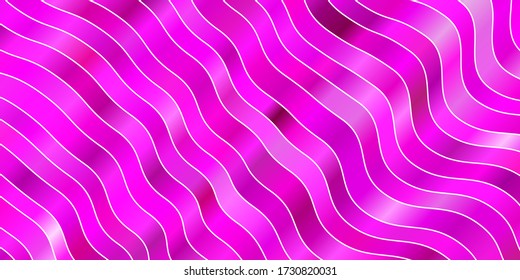 Light Pink vector template with curves. Illustration in abstract style with gradient curved.  Pattern for websites, landing pages.