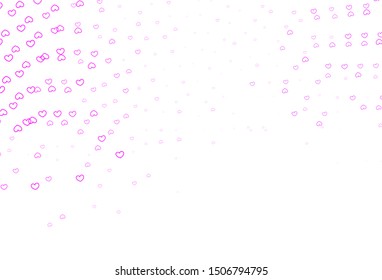 Light Pink vector template with doodle hearts. Hearts on blurred abstract background with colorful gradient. Pattern for valentine's ad, booklets.