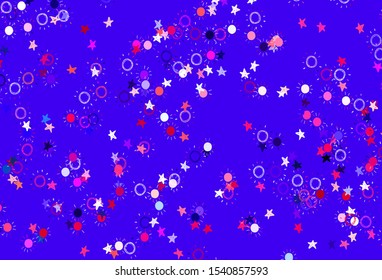 Light Pink vector template with doodle stars, suns. Shining illustration with stars, suns on abstract template. Pattern for futuristic ad, booklets.