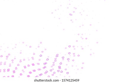 Light Pink vector template with doodle hearts. Illustration with hearts in love concept for valentine's day. Pattern for carnival, festival romantic leaflets.