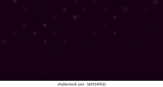 Light Pink vector template with doodle hearts. Illustration with hearts in love concept for valentine's day. Design for your business advert of anniversary.