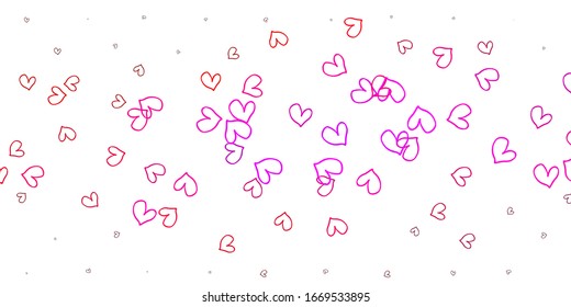 Light Pink vector template with doodle hearts. Illustration with hearts in love concept for valentine's day. Design for your business advert of anniversary.