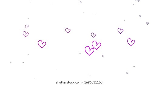 Light Pink vector template with doodle hearts. Illustration with hearts in love concept for valentine's day. Design for your business advert of anniversary.