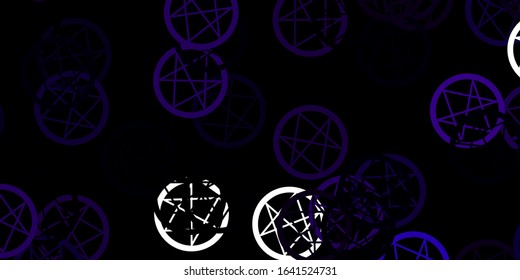 Light Pink vector template with esoteric signs. Illustration with magical signs of spiritual power. Best design halloween events.