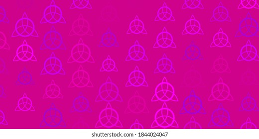 Light Pink vector template with esoteric signs. Abstract illustration with gothic gradient shapes. Background for esoteric, mystic designs.