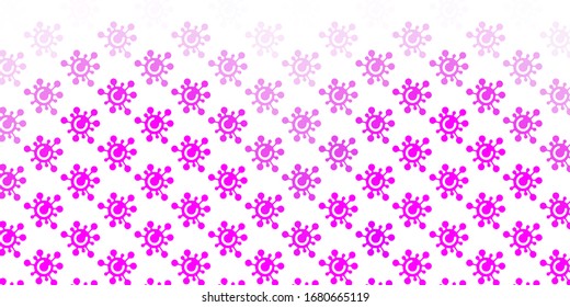 Light Pink vector template with flu signs. Smart illustration with covid signs in decorative style. Wallpaper for health protection.