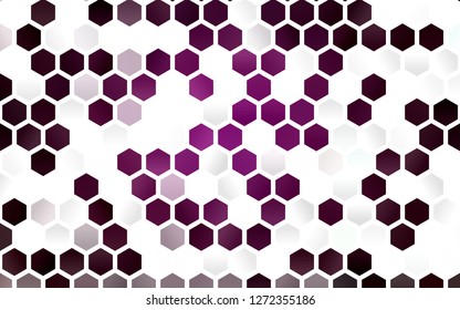 Light Pink vector template in hexagonal style. Glitter abstract illustration in hexagonal style. Pattern can be used for landing pages.