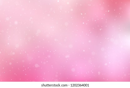Light Pink vector template with ice snowflakes. Modern geometrical abstract illustration with crystals of ice. New year design for your ad, poster, banner.