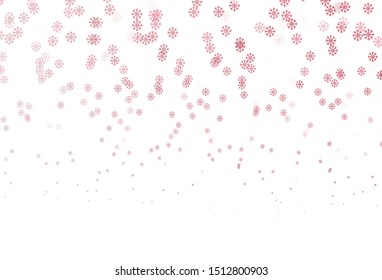 Light Pink vector template with ice snowflakes. Modern geometrical abstract illustration with snowflakes. New year design for poster, banner.