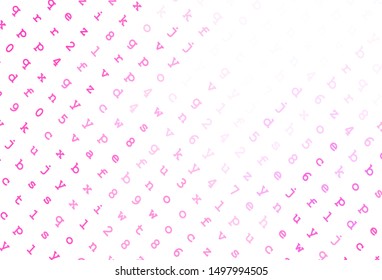 Light Pink vector template with isolated letters. Colored alphabet signs with gradient on white background. Pattern for booklets, leaflets of education.
