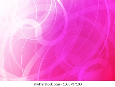 Light Pink vector template with lines, ovals. An elegant bright illustration with gradient. Textured wave pattern for backgrounds.
