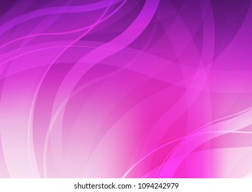 Light Pink vector template with lines, ovals. Glitter abstract illustration with wry lines. Textured wave pattern for backgrounds.