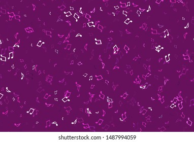 Light Pink vector template with musical symbols. Isolated colorful music keys on abstract background. Pattern for websites of musitians.