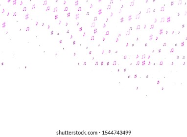 Light Pink vector template with musical symbols. Abstract illustration with colorful symbols of melody. Pattern for festival leaflets.