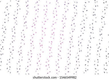 Light Pink vector template with musical symbols. Isolated colorful music keys on abstract background. Pattern for school ad, booklets.