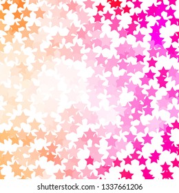 Light Pink vector template with neon stars. Shining colorful illustration with small and big stars. Pattern for new year ad, booklets.