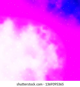 Light Pink vector template with neon stars. Colorful illustration with abstract gradient stars. Pattern for new year ad, booklets.