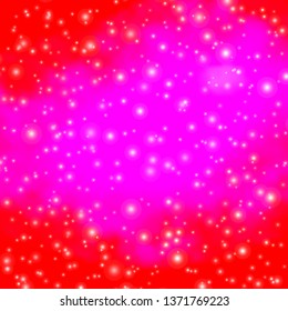 Light Pink vector template with neon stars. Modern geometric abstract illustration with stars. Pattern for new year ad, booklets.