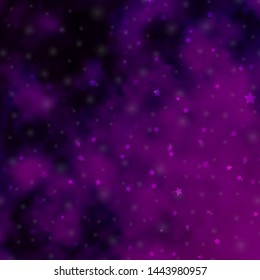 Light Pink vector template with neon stars. Decorative illustration with stars on abstract template. Theme for cell phones.