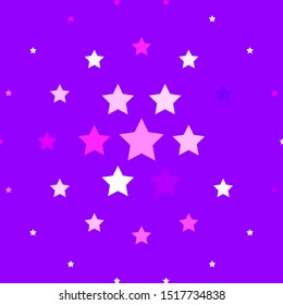 Light Pink vector template with neon stars. Modern geometric abstract illustration with stars. Best design for your ad, poster, banner.