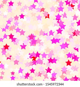 Light Pink vector template with neon stars. Colorful illustration with abstract gradient stars. Pattern for websites, landing pages.