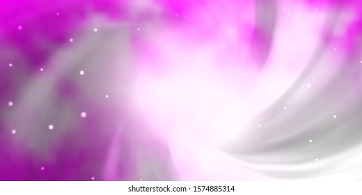 Light Pink vector template with neon stars. Modern geometric abstract illustration with stars. Design for your business promotion.