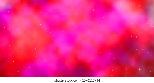 Light Pink vector template with neon stars. Colorful illustration with abstract gradient stars. Best design for your ad, poster, banner.