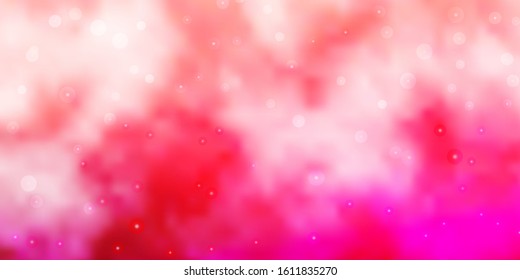 Light Pink vector template with neon stars. Colorful illustration in abstract style with gradient stars. Pattern for websites, landing pages.