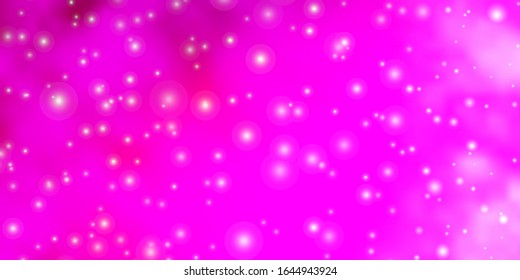 Light Pink vector template with neon stars. Colorful illustration with abstract gradient stars. Pattern for new year ad, booklets.