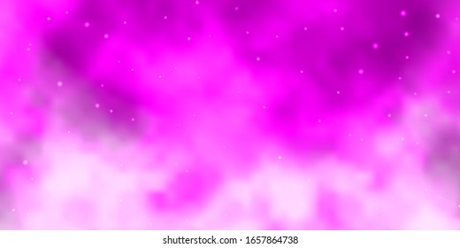 Hellrosa Vektorillustration Vorlage mit Neonstern. Moderne geometrische abstrakte Illustration mit Sternen. Muster für neue Jahreswerbung, Broschüren.