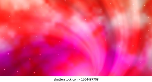 Plantilla vectorial rosa claro con estrellas de neón. Ilustración colorida con estrellas abstractas de gradiente. Tema para teléfonos celulares.