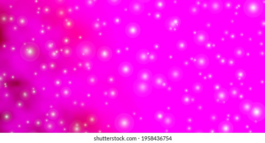 Light Pink vector template with neon stars. Modern geometric abstract illustration with stars. Pattern for wrapping gifts.