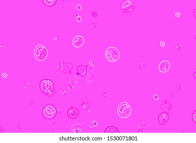 Light Pink vector template with organic meal. Decorative illustration with food on abstract template. Pattern for ad, booklets, leaflets of restaurants.