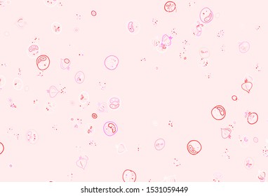 Light Pink vector template with organic meal. Illustration with set of fresh food in doodle style. Template for meal cooking in kitchen.