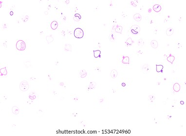 Light Pink vector template with organic meal. Beautiful colorful illustration with food in doodle style. Doodle design for your business advert of cafes.
